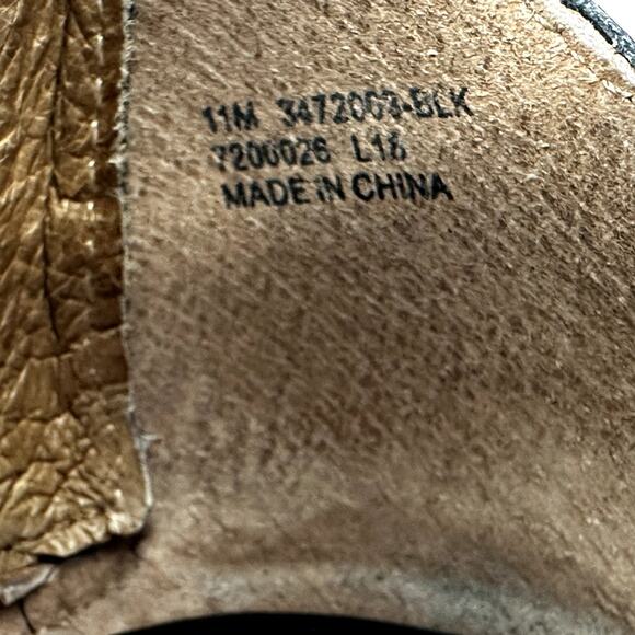 FRYE Brielle Back-Zip Sandal Italian Leather Strap Block Heels Open Toe Black 11 - Picture 6 of 8